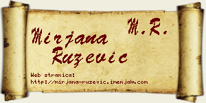 Mirjana Ružević vizit kartica